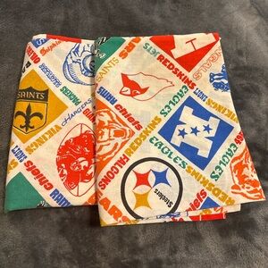 Vintage NFL Pillowcases Set of 2 Standard Size Retro Football All Teams